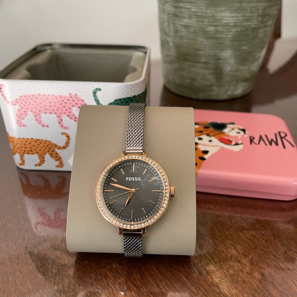 NEW AUTHENTIC FOSSIL CLASSIC MINUTE ROSE